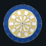 Dart Board: White, Old Gold, And Blue Dartboard<br><div class="desc">White,  Old Gold,  And Blue Coloured Dart Board Game Including 6 Brass Darts</div>