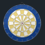 Dart Board: White, Old Gold, And Blue Dartboard<br><div class="desc">White,  Old Gold,  And Blue Coloured Dart Board Game Including 6 Brass Darts</div>