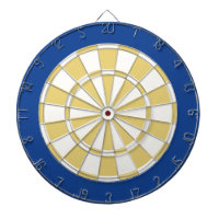 Dart Board: White, Old Gold, And Blue