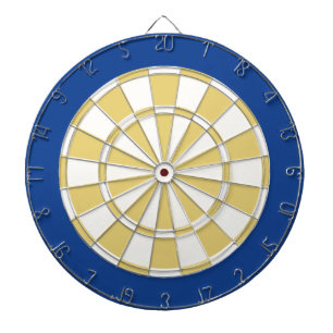 Dart Board: White, Old Gold, And Blue Dartboard