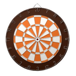 Dart Board: White, Orange, And Brown Dartboard