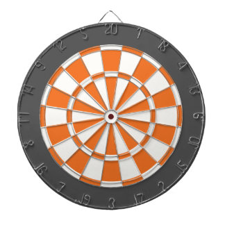 Dart Board: White, Orange, And Charcoal Grey Dartboard