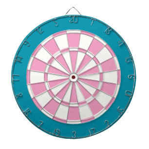 Dart Board: White, Pink, And Teal Dartboard