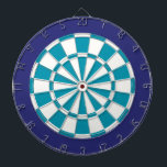 Dart Board: White, Teal, And Navy Blue Dartboard<br><div class="desc">White,  Teal,  And Navy Blue Coloured Dart Board Game Including 6 Brass Darts</div>