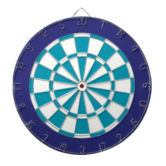 Dart Board: White, Teal, And Navy Blue Dartboard