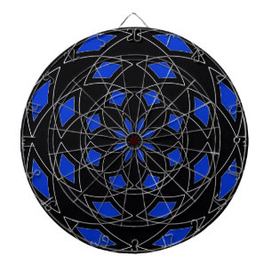Dart Board with blue black Abstract Design