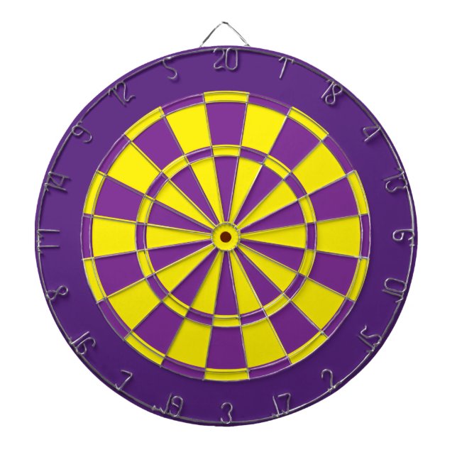 Dart Board: Yellow, Purple, And Dark Purple Dartboard (Front)