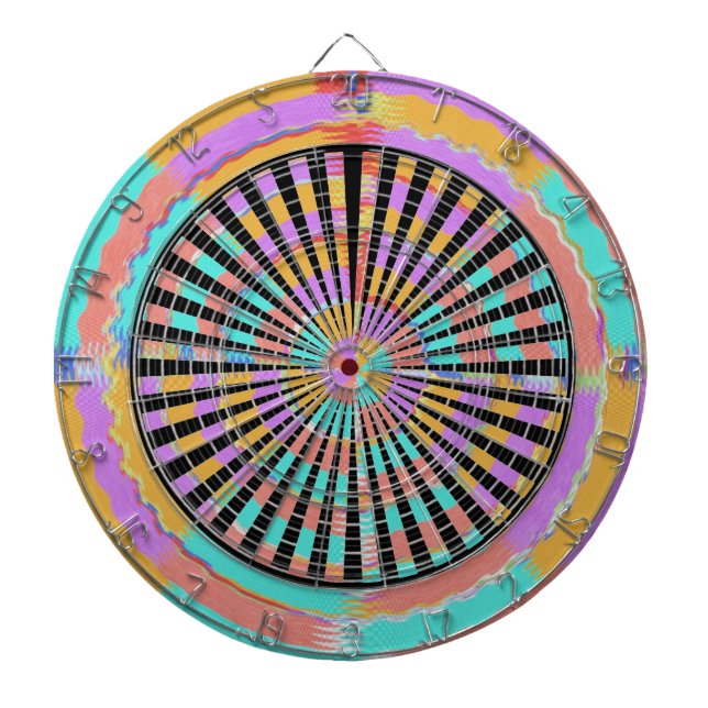 DART Chakra - Black n Blue Wheels Fan Screen Dartboard (Front)