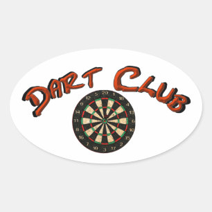 Dart Club Logo Oval Sticker White
