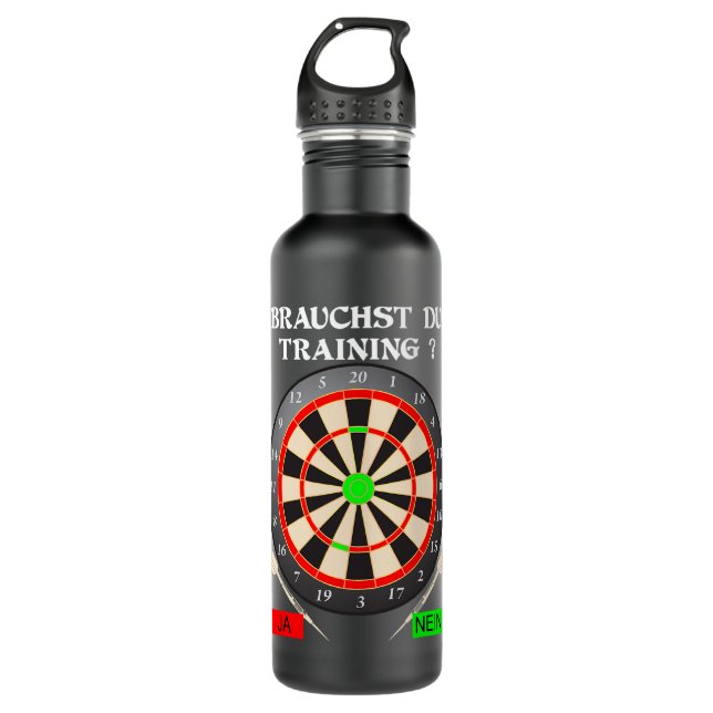 Dart Darts Player Gift Idea Steel Dart Outfit 710 Ml Water Bottle (Front)