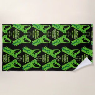 Dart Gun Battle Beach Towel