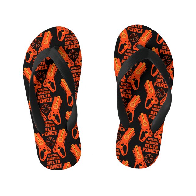 Dart Gun Battle Kid's Flip Flops (Footbed)