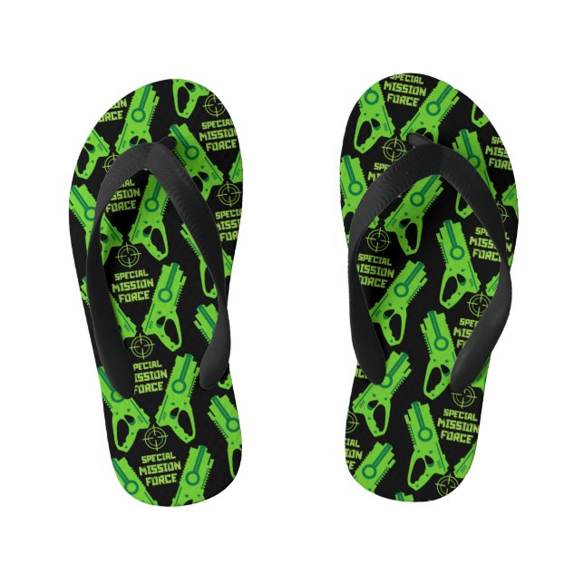 Dart Gun Battle Kid's Flip Flops (Footbed)