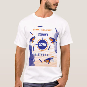 Dart Gun Battle War Boys Birthday Party Dad T-Shirt