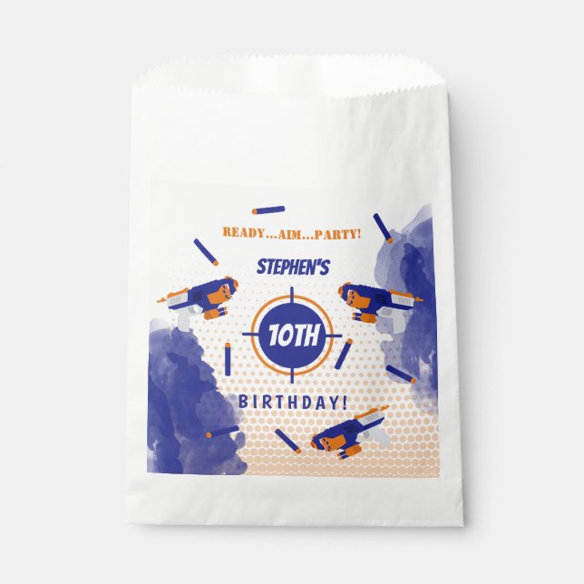 Dart Gun Battle War Boys Birthday Party Favour Bags (Front)