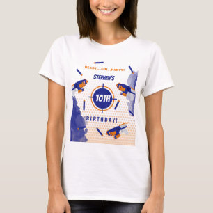 Dart Gun Battle War Boys Birthday Party Mum T-Shirt