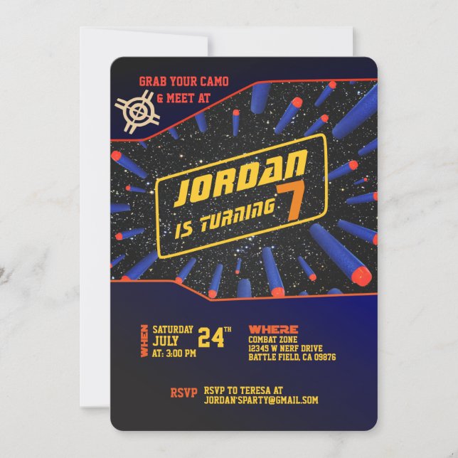 Dart Gun Invitation (Front)