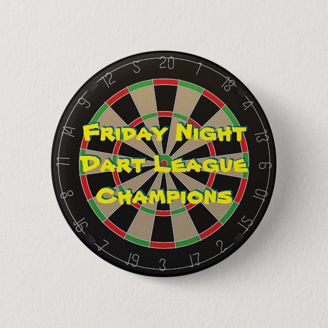 Dart League Champions 2 6 Cm Round Badge (Front)