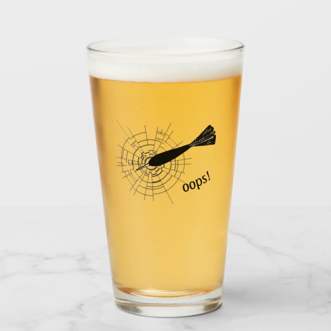 Dart Oops Missed Cracked Broken Glass (Front Filled)