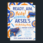 Dart Party Birthday Invitation | Dart Gun<br><div class="desc">Dart Party Birthday Invitation.
Ready to be personalised with your info!</div>