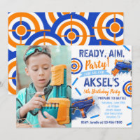 Dart Party Birthday Invitation | Photo Dart Invite