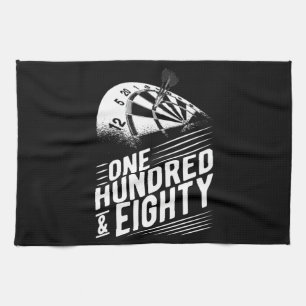 Dart Player 180 Dart Men Retro Dartboard Tea Towel