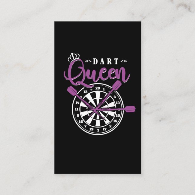 Dart Queen Dart Arrow Dartboard Girl Business Card (Front)