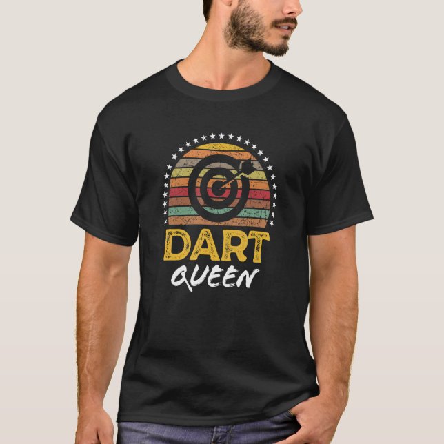 Dart Queen Woman Female League Player Graphic T-Shirt (Front)