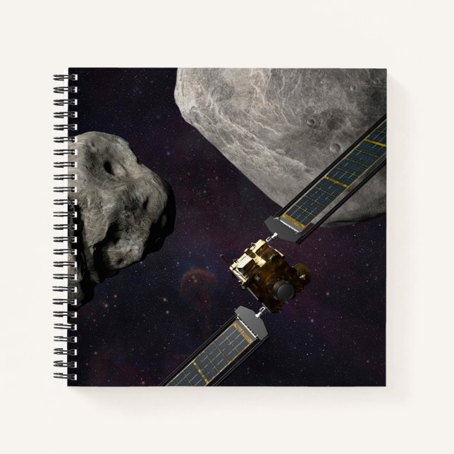 Dart Spacecraft And The Liciacube Prior To Impact Notebook (Front)