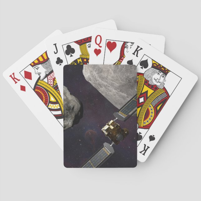 Dart Spacecraft And The Liciacube Prior To Impact Playing Cards (Back)