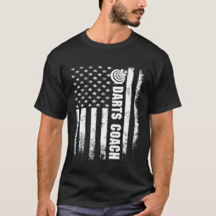 Dart - Vintage American Flag Darts Coach Christmas T-Shirt