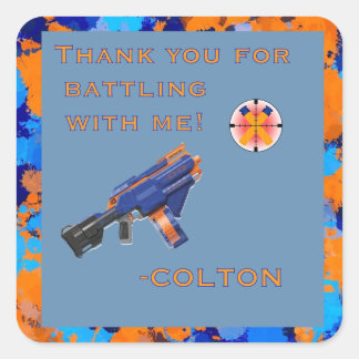 Dart War Party Sticker! Thank you! Square Sticker