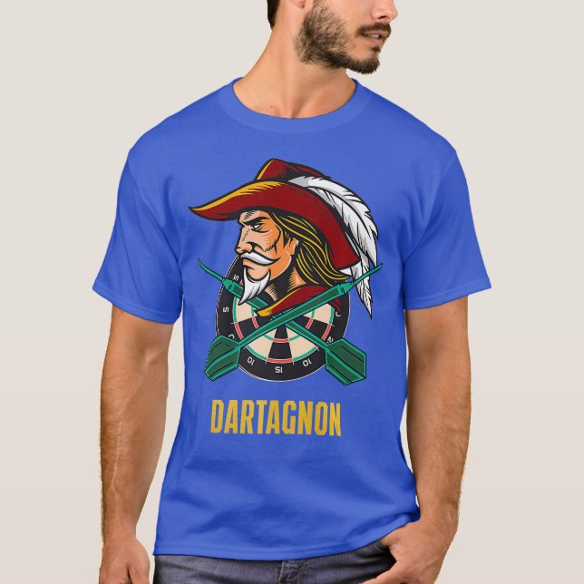 Dartagnan - Dart Musketeer - Funny Darts - Retro T-Shirt (Front)