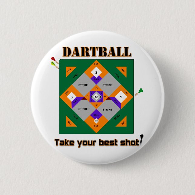 Dartball 6 Cm Round Badge (Front)