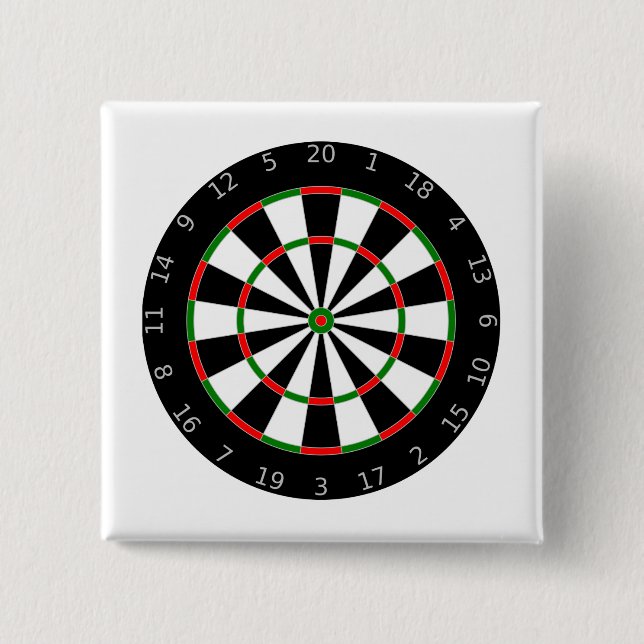 Dartboard 15 Cm Square Badge (Front)