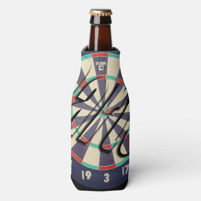 Dartboard And Darts Logo, Bottle Cooler (Bottle Front)