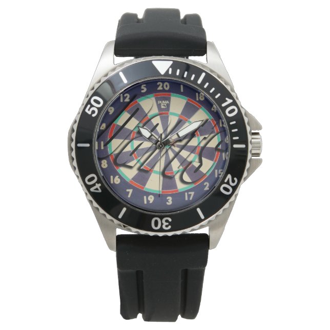Dartboard And Darts Logo, Watch (Front)