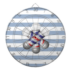 Dartboard Blue & White Stripe Barber Pole Barbers