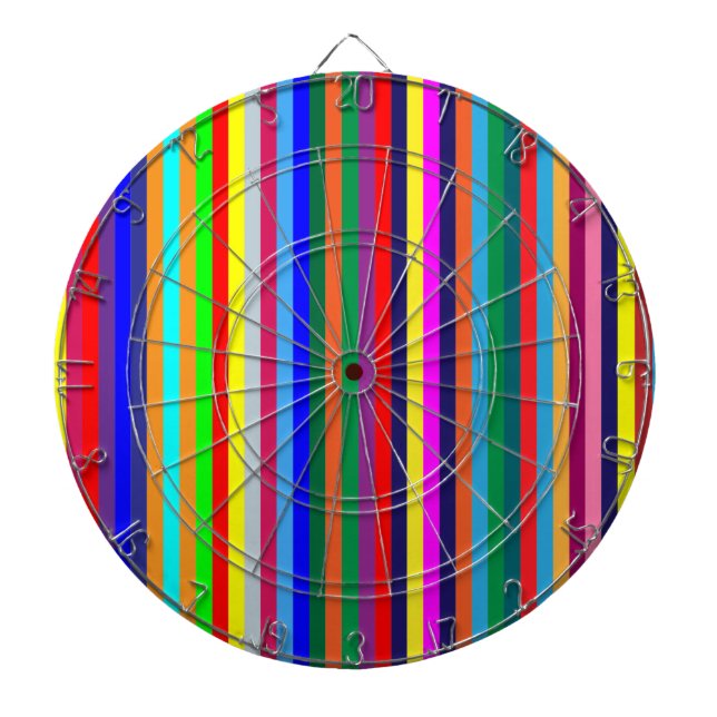 Dartboard Bright Colourful Colours Stripe (Front)