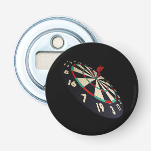 Dartboard Bullseye, Black Magnetic Bottle Opener. Opener