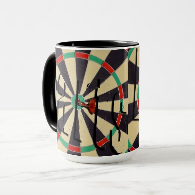 Dartboard Bullseye, Combo Coffee Mug (Front Left)