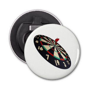 Dartboard Bullseye, White Magnetic Bottle Opener. Bottle Opener