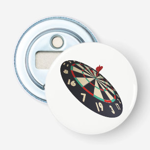 Dartboard Bullseye, White Magnetic Bottle Opener. Opener
