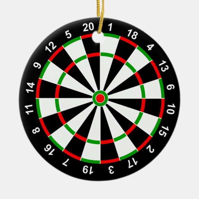 Dartboard Ceramic Tree Decoration (Front)