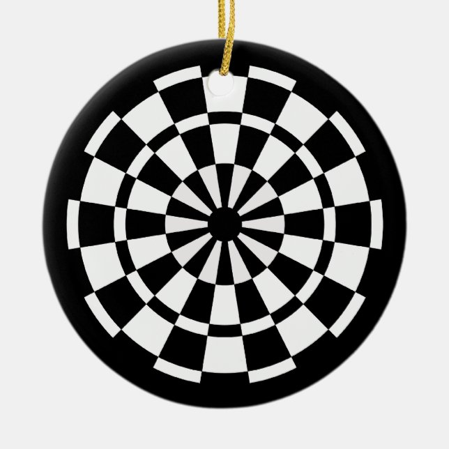 Dartboard Ceramic Tree Decoration (Front)
