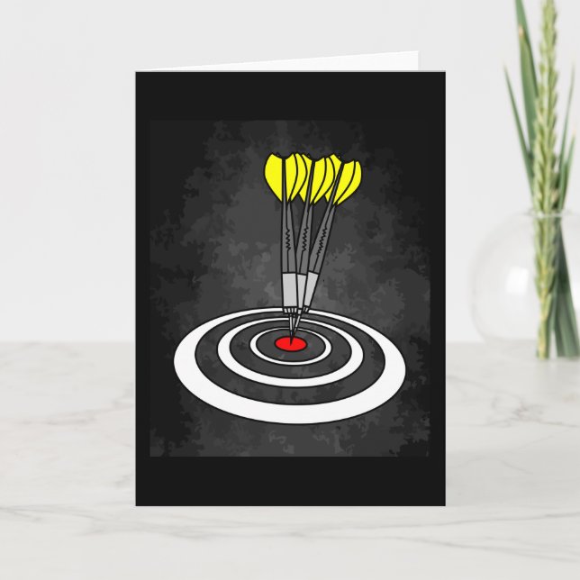 Dartboard Dart Player With Darts Arrows Card (Front)