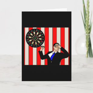 Dartboard Dart Player With Darts Arrows Card