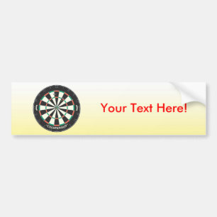 Dartboard & Darts: 3D Model: Bumper Sticker
