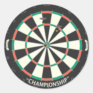 Dartboard & Darts: 3D Model: Classic Round Sticker