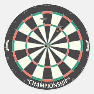 Dartboard & Darts: 3D Model: Classic Round Sticker